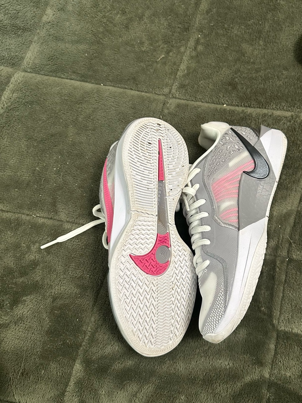 Nike Grey and Pink Women's Athletic Sneakers